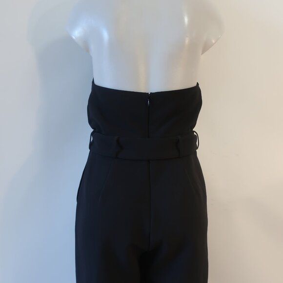 Womens Intermix Motobi Black Belted Halter Cut Out Sleeveless Flared Jumpsuit L - Picture 13 of 16